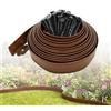 HUIMO Bordo flessibile per prato con lunghezza 10 m, 10 cm, in plastica, kit con 30 picchetti da giardino, senza scavare, per aiuole, ciottoli (marrone)