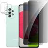 YSVDTEE [4Pezzi] 2 Pezzi Privacy Pellicola Protettiva con 2 Pezzi Protezione Lente Fotocamera per Samsung Galaxy A52s 5G/A52 5G, Anti Spy in Pellicola Vetro Temperato, Durezza 9H, Facile Installazione