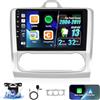 SIXTOP Android 13 Dual Din Autoradio per Ford Focus 2004-2011 con Carplay Android Auto, 9'' HD Touchscreen Radio Player con Bluetooth WiFi GPS FM EQ Mirror Link, schermo diviso+telecamera