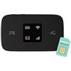 ZTE MF971RS LTE CAT6/4G Punto di accesso Wi-Fi mobile portatile a basso costo, Wi-Fi da viaggio sbloccato, 300 Mbps, batteria 2000 mAh, doppia banda, nero