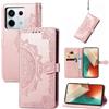 Fertuo Cover per Xiaomi Redmi Note 13 Pro 5G / POCO X6 5G, Custodia Portafoglio a Libro in Pelle Flip Cover con Porta Carte, Chiusura Magnetica [Disegni Mandala] Case Antiurto per POCO X6, Oro Rosa