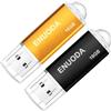 ENUODA Chiavetta USB 16GB 2 Pezzi Pen Drive USB 2.0 Unità Memoria Stick con Luce LED (Nero Oro)