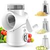 KitchenBoss Grattugia Formaggio Manuale,Affettatrice Professionale:Tagliaverdure 3 in 1,Con manovella e 3 lame sostituibili in acciaio inox,Adatto a molti Ortaggi e Frutta,Bianco