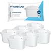 Wessper Filtro Acqua per Caraffa, Filtro dell'acqua a Carbone Attivo e Resina a Scambio Ionico, Cartucce Acqua Filtro di Ricambio Aquaphor, Amazon, Philips, Pearlco - 6 pezzi