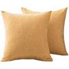 SWJ-swjssb Set di 2 Copri Cuscini Divano 50x70 Copricuscino 70x70 60x80 con Cerniera,Federe Moderne per Camera da Letto Divano Decorativo Lino Elegante Lavabile Copricuscini(Yellow,50x70 cm 2pcs)