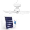 LAZRU Ventilatore da Soffitto Portatile con Luci, Ventilatore per Tenda da Campeggio con Telecomando E Pannello Solare, Pala del Ventilatore Staccabile, Ventola di Ricarica USB
