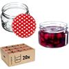 KADAX Piccoli vasetti per conserve da 250 ml, con coperchio, ermetici da regalare, mini barattoli per miele e spezie (20 pezzi, cuore)
