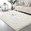 GUOYUYU Tappeto per Soggiorno 200x300cm Antiscivolo, Lussuoso, Morbido Shag Area Rugs Peloso Shaggy Pelosi Morbido per Bambini Play Home Decorate Soggiorno, Bianco