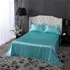 hokkk Set lenzuola piatte in raso di seta multi-formato singolo copriletto matrimoniale copriletto lenzuola in lino matrimoniale completo matrimoniale 230x250 cm 2