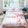 LUYAPOND Copripiumino Matrimoniale 240x220 Fiori Di Ciliegio Rosa Giapponese, Set di Biancheria da Letto in Microfibra, 1 Matrimoniale Copripiumino 240x220 cm + 2 Federe 50x80 cm