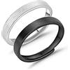 ANAZOZ Anello Donna Argento 925 Regolabili,Rotondo Opaco Argento Nero FEDI Nuziali Argento Regolabili
