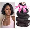 Unipearl Extension ondulate per capelli umani 25 25 25 cm 25 cm (10 pollici) Extension capelli veri da cucire, colore nero naturale