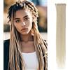 Lufdegim Extension dreadlocks 24 pollici, capelli sintetici da intrecciare, parrucca sintetica fatta a mano, dreadlocks, reggae crochet trecciato dread extensions, extension per capelli da donna