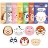 KUIRUNRX® Set Maschere Viso, 7 Pezzi Maschere Viso in Tessuto, idratante e lenitiva con Graziose Stampe di Animali, Sheet Mask Adatto a Tutti i Tipi di Pelle