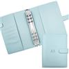 ROEOWENE Raccoglitore ad Anelli A5 Copertina per Raccoglitore Pelle PU Ricaricabile per Carta di Riempimento A5,Raccoglitore Tasche Copertina per Budget Buste per Raccoglitori di Foto-Blu