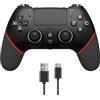 RCCBOOST Controller per PS4 con Programmazione TURBO MACRO, 2024 Nuovo Joystick Effetto HALL Sensibile Non Derivante, Controller Batteria 1000mAh per PS4/Pro/Slim con Altoparlante Audio Jack(Rosso)