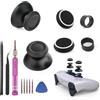 RongZy Confezione da 2 tappi di ricambio per joystick PS5, con tappi per impugnatura per pollice, per controller analogico Playstation 5, con anello protettivo e strumenti (nero)