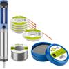 goobay Set di saldatore con cavo dissaldante 2 mm 1,5 m, bobina di grasso per saldatura da 50 g, pompa dissaldante LSP 100 LC, LZ 1,0 mm, 100 g, senza piombo, saldatore per applicazioni professionali