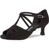 Diamant Donne Scarpe da Ballo 182-077-001 - Scamociato Nero - 5 cm Flare - Misura: UK 4