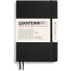 LEUCHTTURM1917 308290 Taccuini Medium A5, Copertina morbida, 123 pagine numerate, Nero, Righe