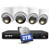 ANNKE 12MP PoE Kit Telecamere Videosorveglianza, Rilevamento di Uomo/Veicolo, NVR 8CH 2TB + 4x Telecamere da Esterno, Impermeabile IP67, Visione Notturna IR a 30m, Videosorveglianza 24/7