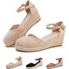 Hitmars Sandali Donna Zeppa Estivi Espadrillas Platform Scarpe Plateau Tacco Basso Chiuse Eleganti Comode 1 Beige Taglia 39 EU