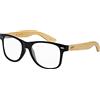 BALINCO Occhiali da sole Nerd in legno di bambù Retro Vintage Unisex con cerniera a molla per uomini e donne (Bamboo - Trasparente)