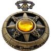 Tiong Antico Steampunk Quarzo Orologio da Tasca Ciondolo Collana Catena Regalo Uomini, Orologio da Tasca Al Quarzo Orologio Da Tasca Degli Uomini, Cf2010-giallo…