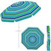 COSTWAY Ombrellone da Spiaggia 200 x 220 cm, Ombrellone da Mare con Inclinazione Regolabile, con Vassoio, 8 Stecche, Protezione UV, Impermeabile, Borsa di Trasporto (Verde)