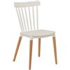 Kosmi - Sedia da bar bianca stile scandinavo modello pop con scocca in resina bianca e piedi in legno naturale