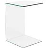 Beliani Tavolino Laterale in Vetro Trasparente Design Minimalista 40 x 40 cm