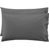 LARA MORADA - Coppia Federe Cuscino Letto, con GUANCIALE, Tinta Unita, 100% Cotone, Made in Italy, 52X82cm + Pattina Grigio Topo