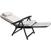 milani home MilaniHome.it - Poltrona A Sdraio Imbottita Reclinabile Cuscino Poggiatesta Imbottito Alta Densità, Adatta A Giardino, Portico, Piscina E Relax Con Carrello Poggiapiedi Estraibile A Scomparsa