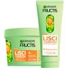 Garnier Fructis Lisci Cheratina Set Maschera 370ml + Balsamo 200ml Trattamento Lisciante per Capelli Crespi Secchi e Spenti con Olio d'Argan Formula Vegana - Set da 2