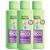 Garnier Fructis Pre-Shampoo Idratante Metodo Ricci con Acido Ialuronico e Burro di Karité Rivitalizza il Riccio Formula Vegana Senza Siliconi per la Cura dei Capelli - 3 Flaconi da 200ml