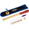 Classic Cantabile Pivella Flauto Dolce C-Soprano in acero con testa in plastica, barocco, per principianti. Include custodia, tabella diteggiatura, bastoncino pulizia e grasso sughero, rosso.