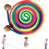 CESHMD Corda per saltare per più giocatori, corda per saltare lunga 5 m, per bambini, manico a sfera in legno regolabile per divertimento all'aperto, sport scolastici, giochi per feste