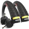 Fincci Gravel Copertoni Bici 700x38c - Set di Gomme Pieghevoli 28 con Protezione Antiforatura 1 mm e 2 Camere d'aria Schrader 40-622 - Pneumatici per Montagne & Elettrica Bici, City Bike Uomo & Donna