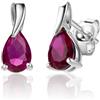 Miore orecchini da donna con rubino rosso 9 ct in oro bianco 375