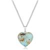 COAI Collana da Donna in Acciaio Inox con Ciondolo Cuore in Turchese Peruviano, Collana Turchese da Donna