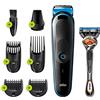 Braun Regolabarba Uomo Tutto-In-Uno 5 MGK5245 Rifinitore 7-In-1, Tagliacapelli e Rifinitore Viso con Tecnologia AutoSense e 5 Accessori, Confezione con 85% di Plastica in Meno, Nero/Blu
