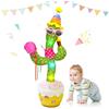 Edencomer Cactus che balla e ripete, volume regolabile cactus parlante canta 10 canzoni volume regolabile, Styling per il compleanno cactus ha una funzione di registrazione di bagliori danzanti