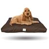 Ligo Tommy - Materasso Cuscino per Cani Idrorepellente, Realizzato in Italia. Cuscino lettino cane Sfoderabile. Cuccia Cane uso Interno Esterno.Materassino cani. (S: 70 x 50 cm, MARRONE)