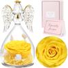 Sunia Regali per mamma, rosa eterna nell'angelo, regalo per la festa della mamma, fiore eterno in cupola di vetro, regalo di compleanno per donne, mamma, nonna, regalo per la festa della mamma