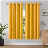 Joydeco Tende Oscuranti per Interni 2 Pezzi L 140 x A 175, Tende Termiche Isolanti con Occhielli per Soggiorno e Camera da Letto Moderne Blackout Curtains, Giallo