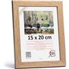 3-B Cornice portafoto HIT - marrone (rovere con venature ottiche del legno) - 15 x 20 cm - Cornice in legno, cornice portafoto con vetro acrilico