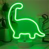 JEMESI Insegna al neon a forma di dinosauro, lampada a LED a forma di dinosauro, decorazione per la casa, lampada da tavolo al neon, batteria USB