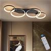 SEATAIN Plafoniera LED soffitto Salotto Dimmerabile, Modernità plafoniera Camera da Letto, Plafoniere Nera 4-Rotondo con telecomando, 45W 80cm 4500lm 3000K-6000K, Funzione di memoria, Luce notturna da 4W