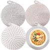 LYSHOOCE 4 Pz sottopentola,Cotone Tovaglietta 20cm,Sottopiatti Rotondi Eleganti,Sottopentola per Hotel,Cucina,Ristorante