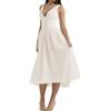 REINNAT Emmelina, corsetto estivo in cotone, con scollo a V, schiena scoperta, con lacci, maxi abito prendisole, Albicocca, M